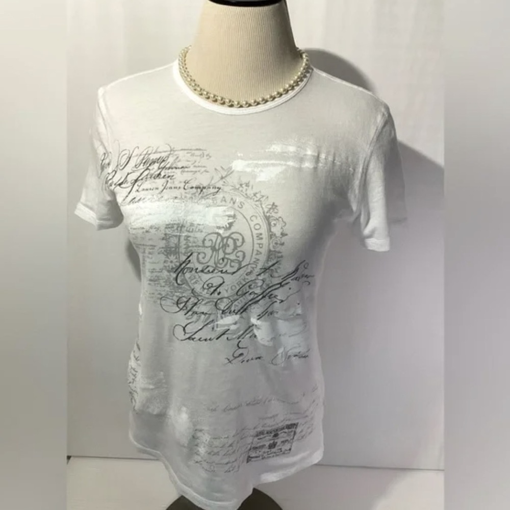White Script Graphic Women's Short Sleeve Tee